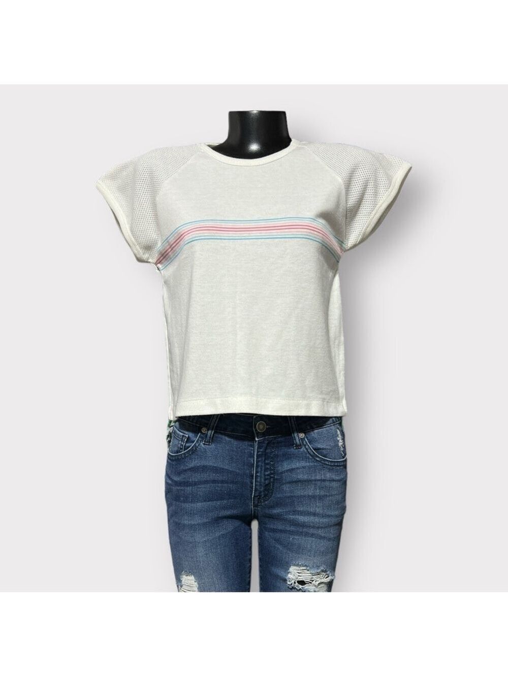 45 Vintage 80s Baby Tee Short Sleeves Womens Medium White Single Stitch Auction